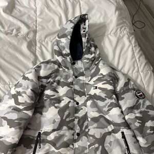 Tommy Hilfiger Red and Gray Camouflage Jacket
